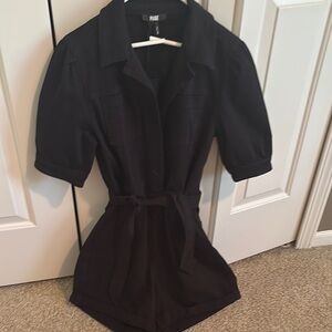 Black Short Sleeve Romper